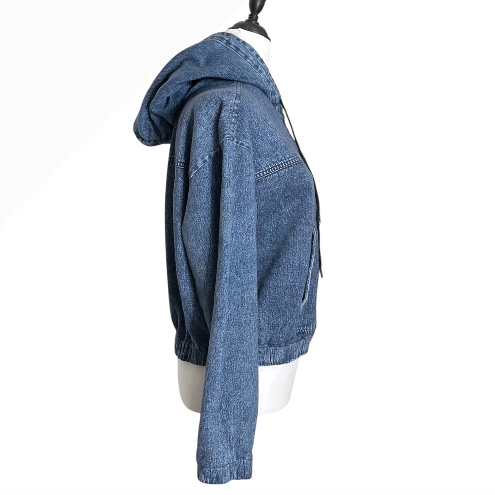 rag & bone Miramar Davina Hoodie Women's Medium Topaz Casual Streetwear Denim - Picture 5 of 10